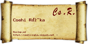 Csehi Réka névjegykártya